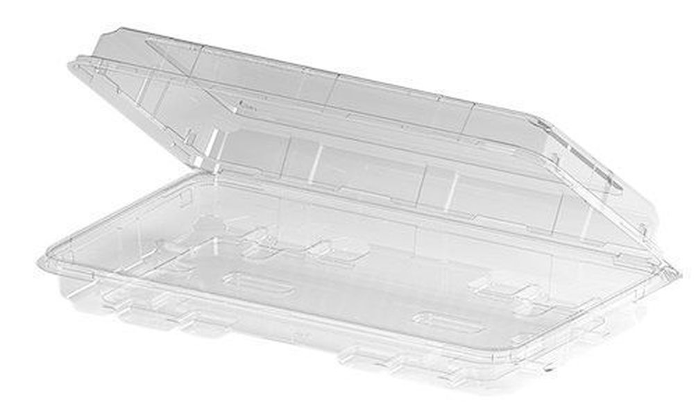 Polar Pak Clear PETE Hinged Container, 13.4 x 7.80 x 2.43 inch -- 76 per case