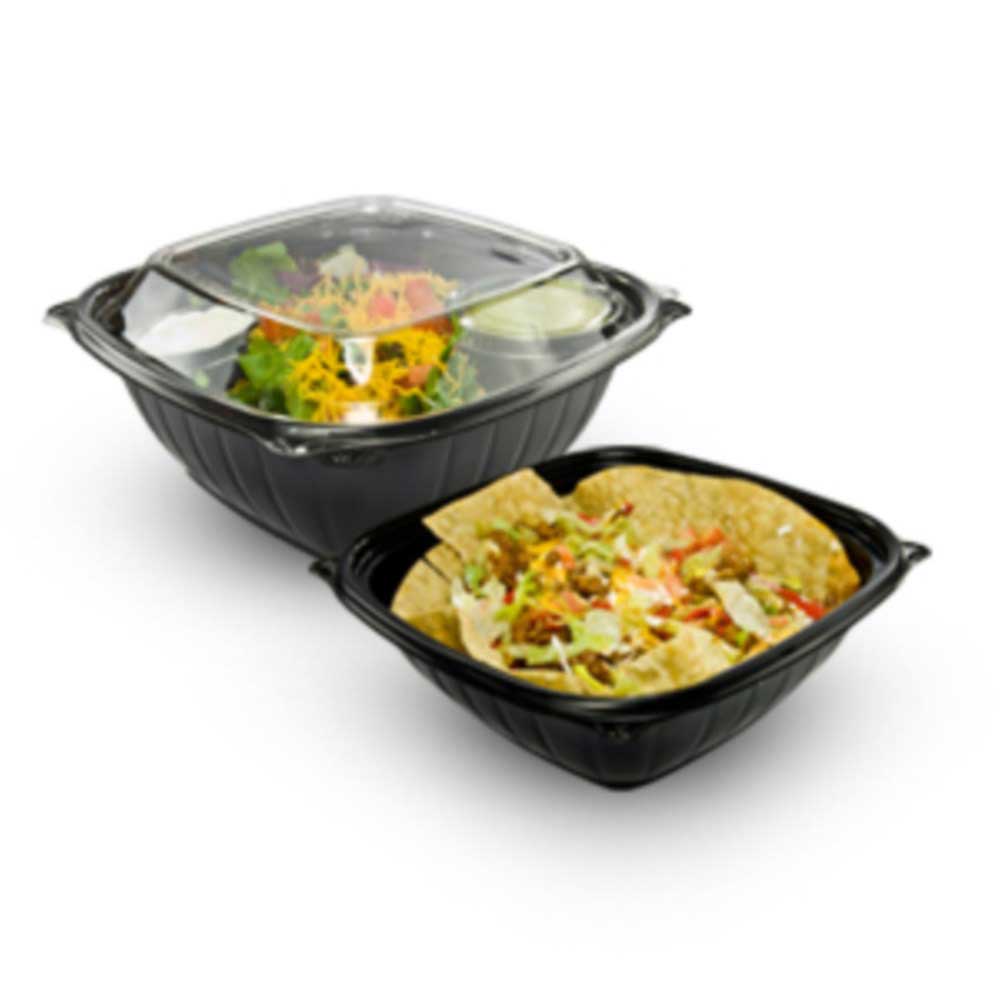 Dart PresentaBowls Pro Black Square Polypropylene Bowl, 12 Ounce Capacity -- 504 per case