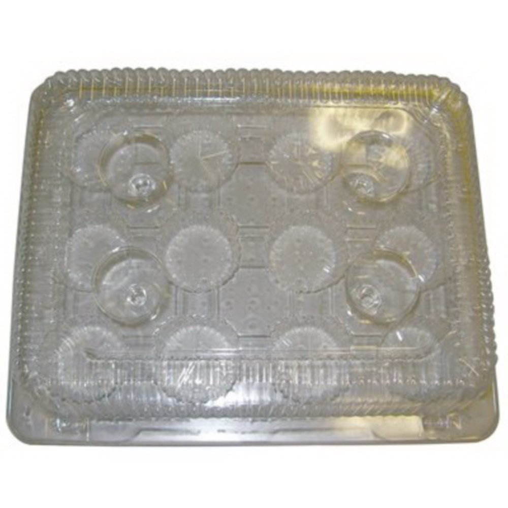 Detroit Forming Clear OPS Rectangular 6 Compartment Cupcake Container, 9.375 x 6.75 x 4.063 inch -- 350 per case