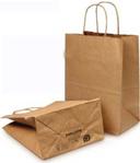 Duro Hilex Poly Grande Twist Kraft Virgin Paper Shopping Bag with Handle, 16 x 11 x 18.25 inch -- 200 per case