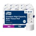 Tork T7 White 2 Ply Coreless High-Capacity Toilet Paper Roll, 3.66 inch x 250 Feet -- 36 per case