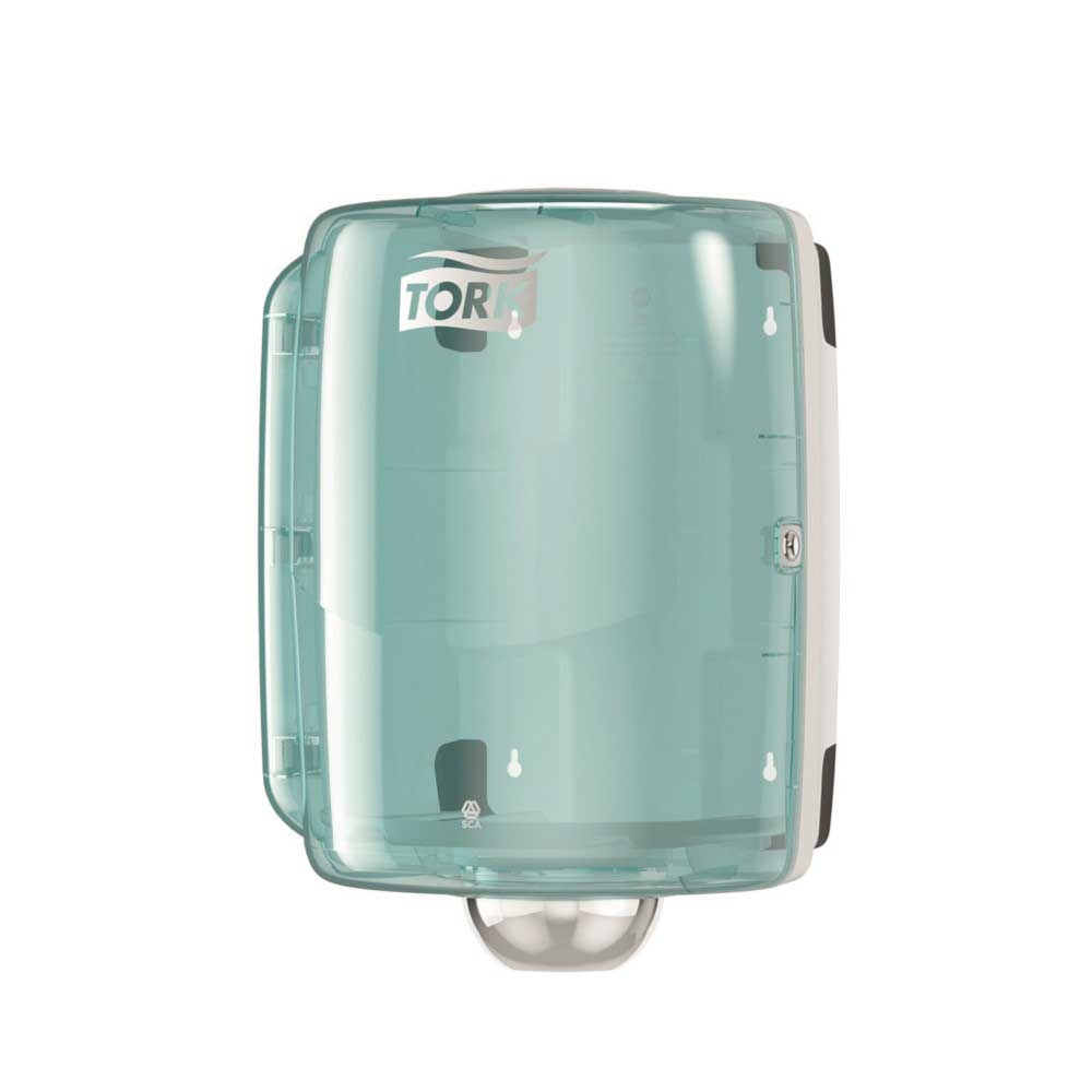 Tork Aqua/white Polyethylene Maxi Centerfeed Roll Dispenser, 11.89 X 12.913 X 17.598 Inch