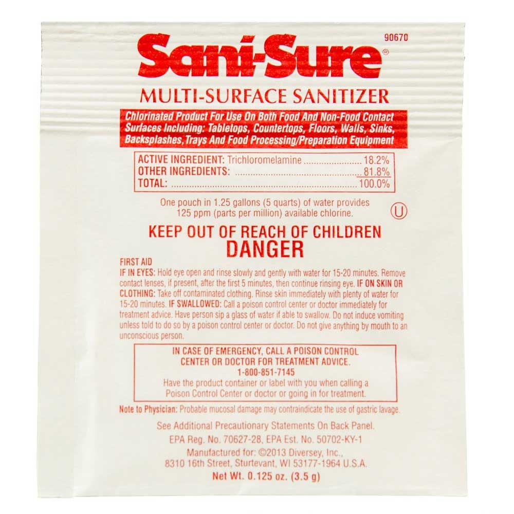 Sani-sure Multi Surface Sanitizer, 0.125 Ounce -- 100 Per Case