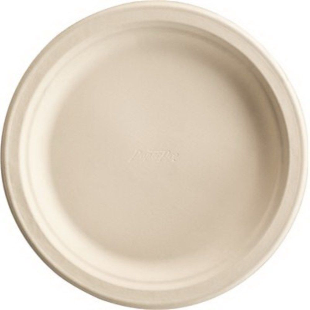 Huhtamaki Paper Pro Natural Molded Fiber Round Plate, 8.75 Inch -- 500 Per Case