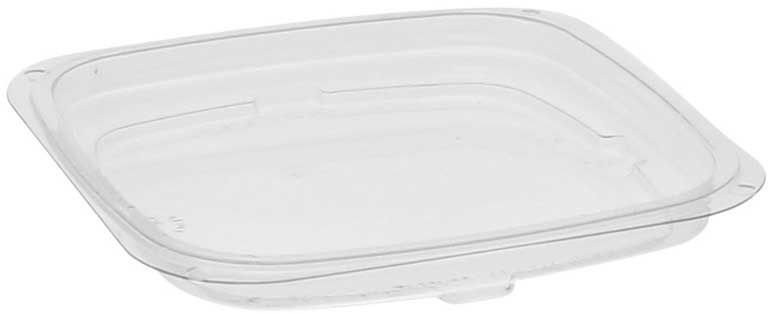 Pactiv Rpet Clear 4 Inch Square Flat Recessed Lid Only -- 960 Per Case