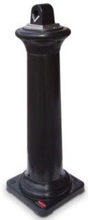Rubbermaid GroundsKeeper Black Resin Square Tuscan Cigarette Waste Receptacle