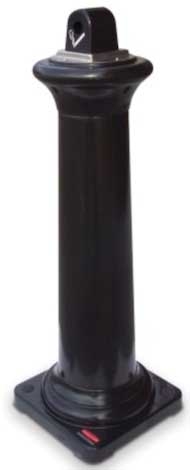 Rubbermaid GroundsKeeper Black Resin Square Tuscan Cigarette Waste Receptacle