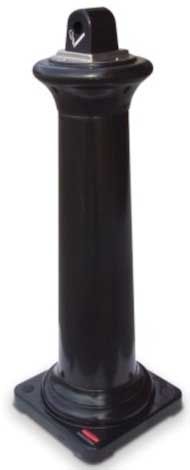 Rubbermaid Groundskeeper Black Resin Square Tuscan Cigarette Waste Receptacle
