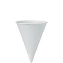 Solo White Unprinted Treated Paper Cone Water Cup, 4.25 Ounce Capacity -- 5000 per case.