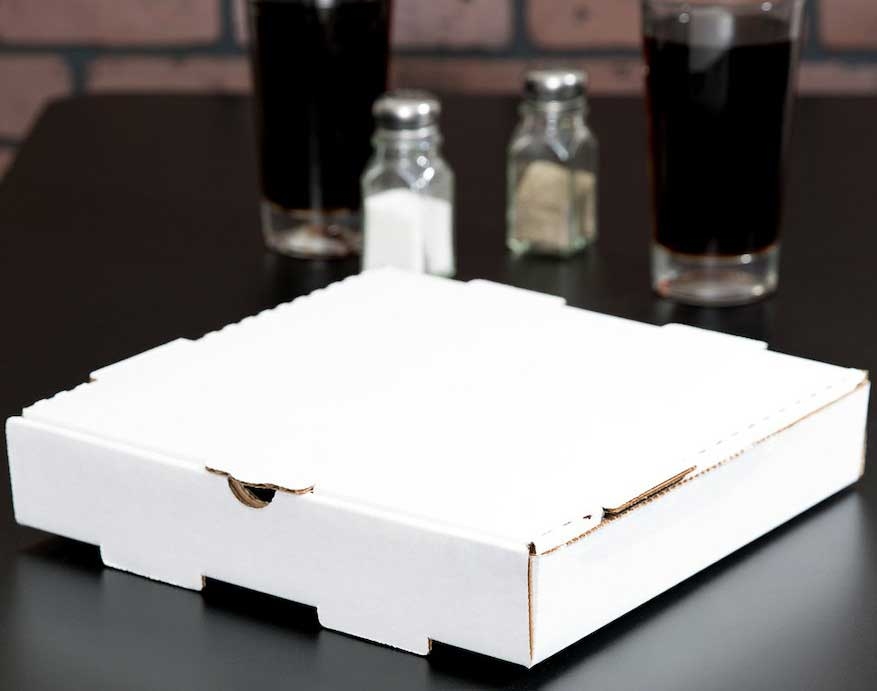 Westrock White/Kraft E Flute Corrugated Pizza Box, 10 inch -- 100 per case