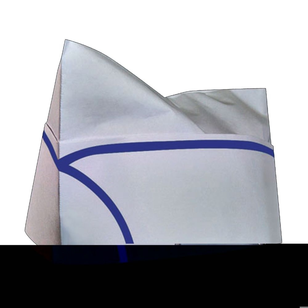Cellucap White Blue Strip Paper Peaked Crown -- 1000 per case
