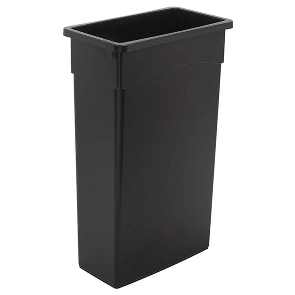 Wall Hugger Black Polyethylene Container, 23 Gallon Capacity -- 4 Per Case