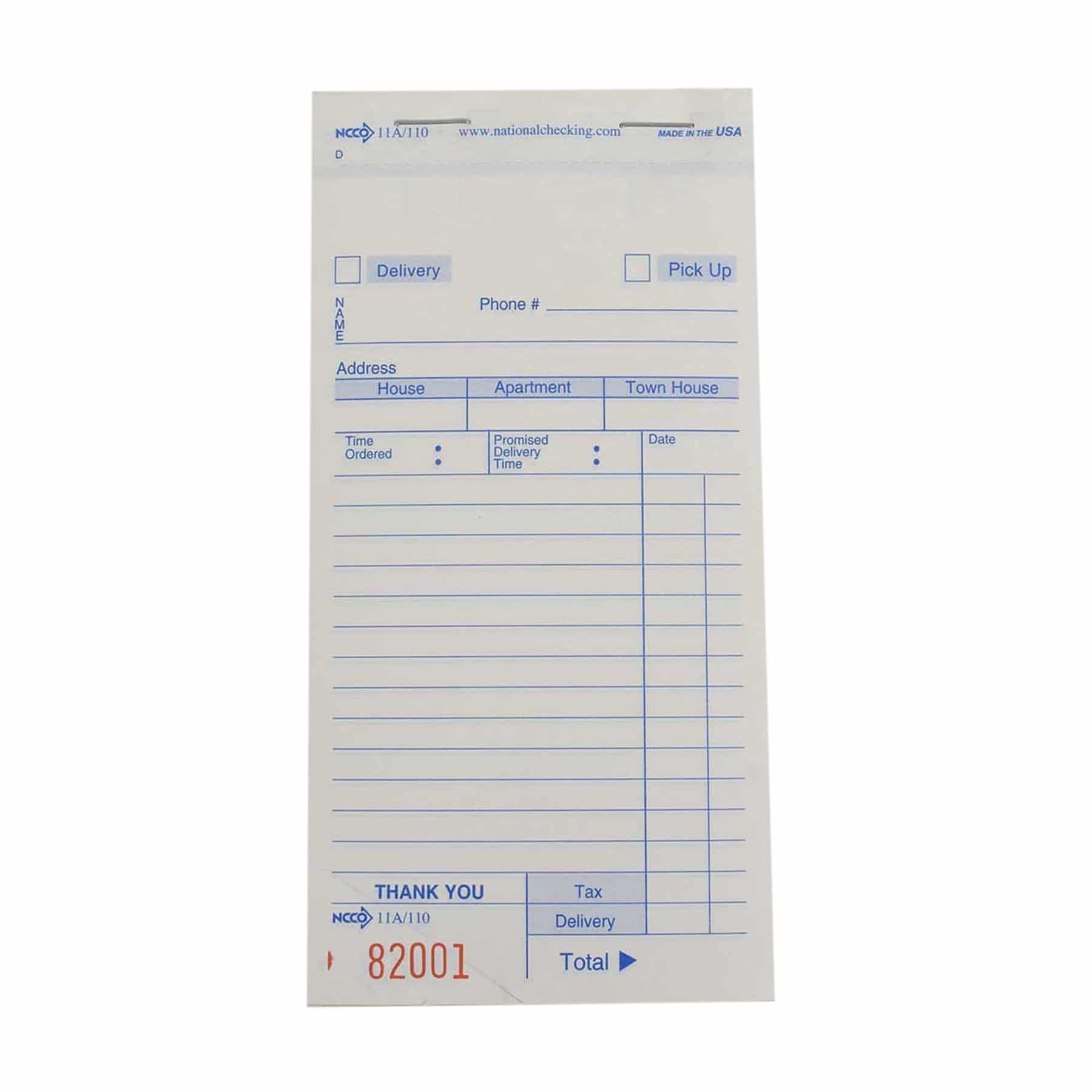 Ncco Three Part Carbonless Delivery Form, 3.5 x 6.75 inch -- 2500 per case.