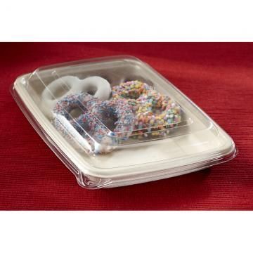 Sabert Clear PET Flat Lid for Rectangle Pulp Containers, 6 x 9 inch OD -- 300 per case.