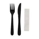 Prime Source Black Polystyrene Heavy Weight Cutlery Kit -- 500 per case