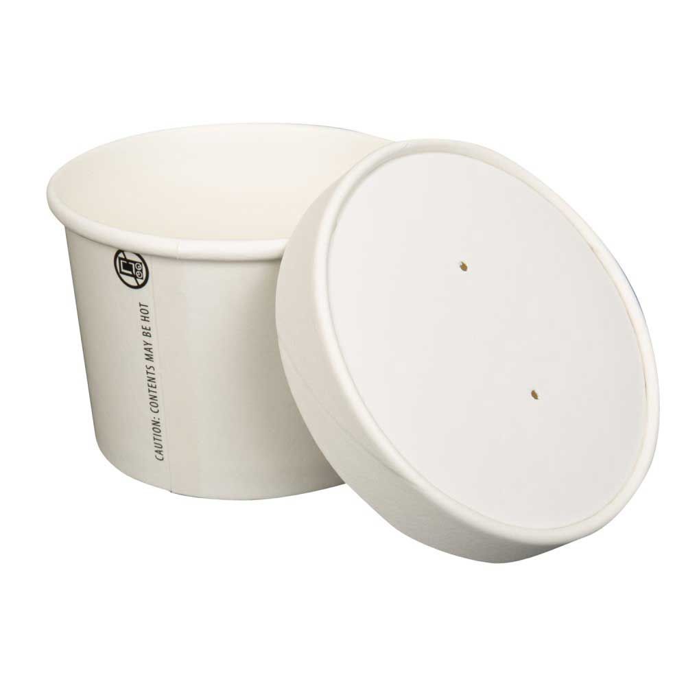 Prime Source White Paper Food Cup With Lid, 16 Ounce -- 250 Per Case