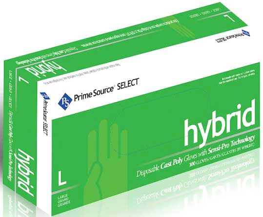 Prime Source Select Large Ultra Blue Disposable Textured Cast Poly Hybrid Gloves -- 1000 Per Case