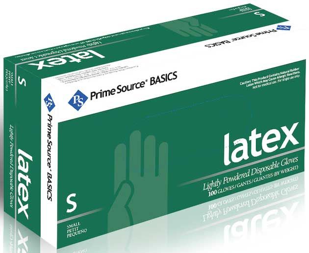 Prime Source Basics White Lightly Powdered Small Latex Gloves -- 1000 Per Case