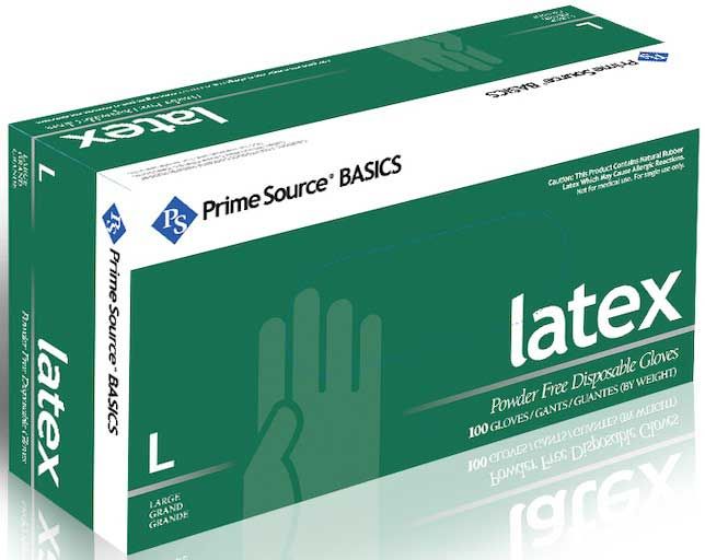 Prime Source Basics White Powder Free Large Latex Gloves -- 1000 Per Case