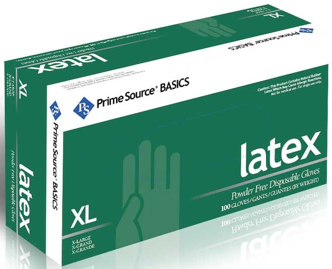 Prime Source Basics White Powder Free Extra Large Latex Gloves -- 1000 Per Case