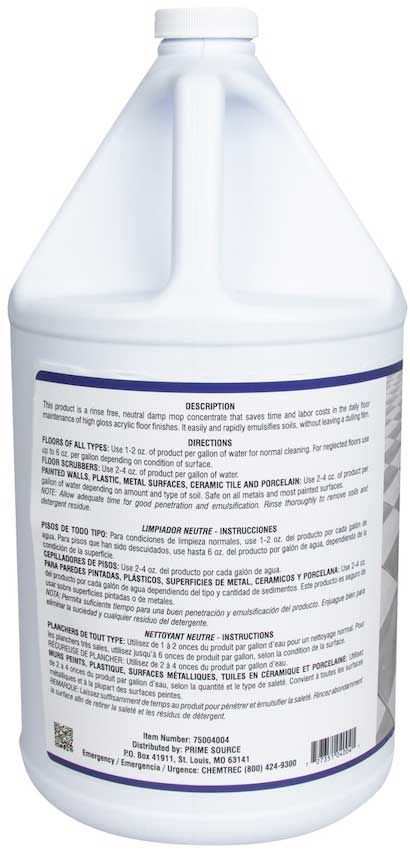 Prime Source Pink Lemon Nu-view Neutral Cleaner, 1 Gallon -- 4 Per Case