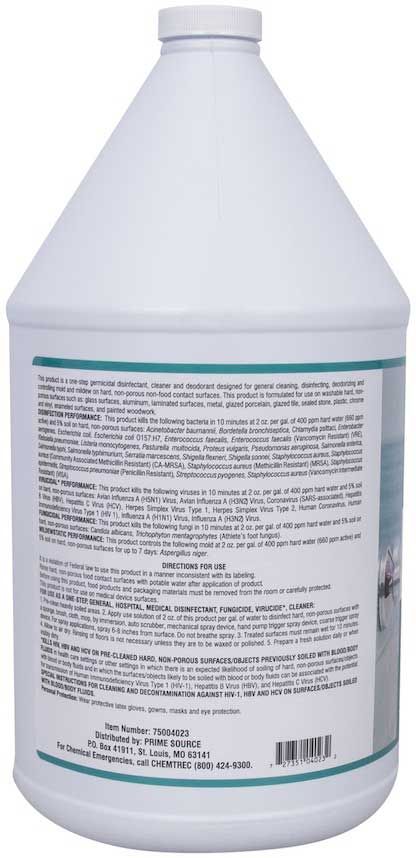 Prime Source Nu Quat Neutral Cleaner Disinfectant, 1 Gallon -- 4 Per Case