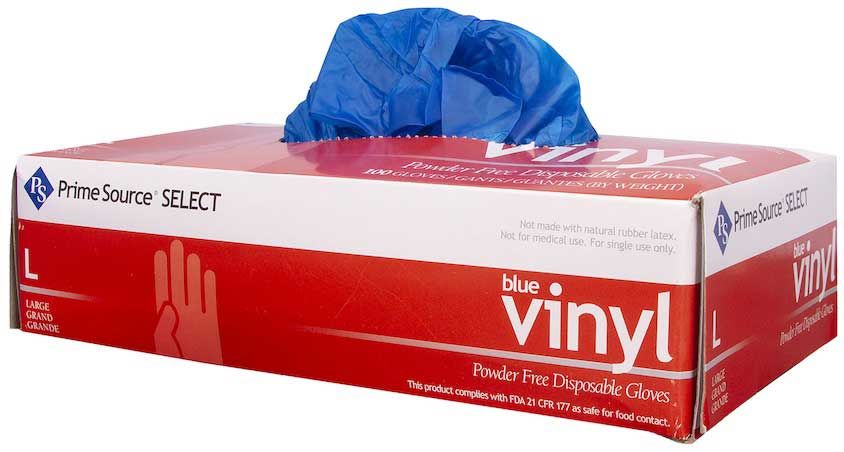 Prime Source Powder Free Large Blue Vinyl Gloves -- 1000 Per Case