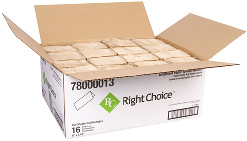 Cascades Jubilee Kraft 1 Ply Singlefold Towel, 9 X 9.5 inch - 250 sheets per roll -- 16 per case