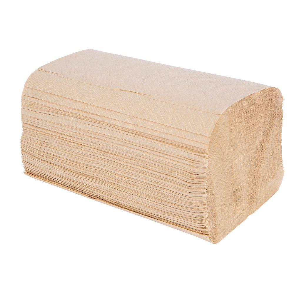 Right Choice Natural Paper 1 Ply 1/2 Fold Dispenser Napkin, 6.5 x 8 inch -- 6000 per case.
