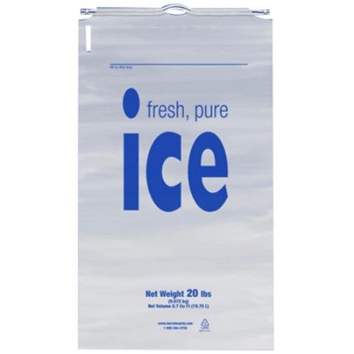 Hercules Poly Clear Plastic Drawstring Ice Bag -- 250 Per Case