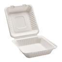 Teh Tung Morex Bamboo Mix Bagasse Molded Fiber Medium 1 Compartment Clamshell Hinged Food Container, 8 x 8 x 3 inch -- 200 per case.