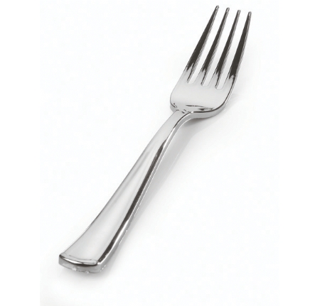 Fineline Settings Silver Secrets Plastic Fork -- 576 per case