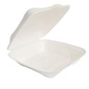 EcoSystems Formulated Molded Fiber Clamshell Container, White, 9 inch -- 200 per case