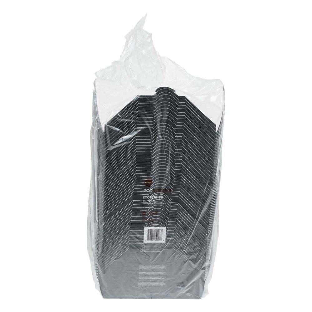 EcoSystems Number 2 Poly Coated Black Paperboard SBS Take Out Box, 7.75 x 5.5 x 1.88 inch -- 200 per case
