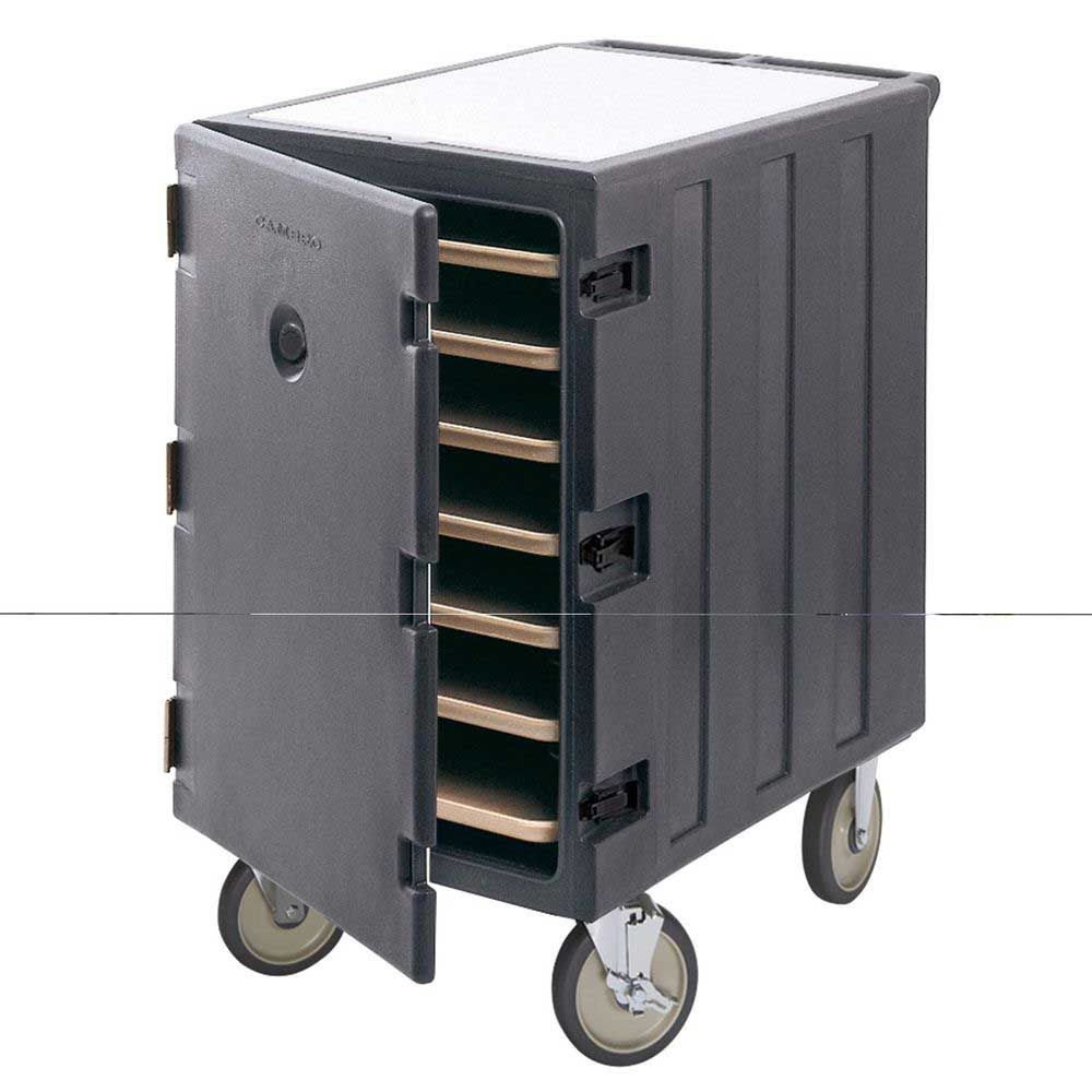 Cambro Camcarts Charcoal Gray Low Profile Non Electric Insulated Single Compartment Food Transport Cart For 7 Trays And Sheet Pans, 32 X 21 1/2 X 37 1/2 Inch