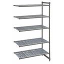 Cambro Camshelving Basics Plus Brushed Graphite 5 Vented Shelf Stationary Add On Unit, 24 x 42 x 64 inch