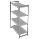Cambro Camshelving Basics Plus Brushed Graphite 4 Vented Shelf Stationary Starter Unit, 24 x 42 x 84 inch