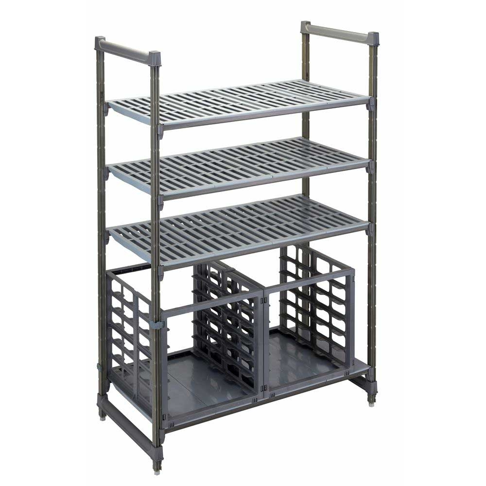 Cambro Camshelving Brushed Graphite Ultimate Sheet Pan Rack for Basics Plus Single Shelf, 20 1/2 x 24 1/8 x 20 1/4 inch