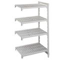 Cambro Camshelving Premium Speckled Gray 4 Vented Shelf Stationary Add On Unit, 18 x 48 x 72 inch