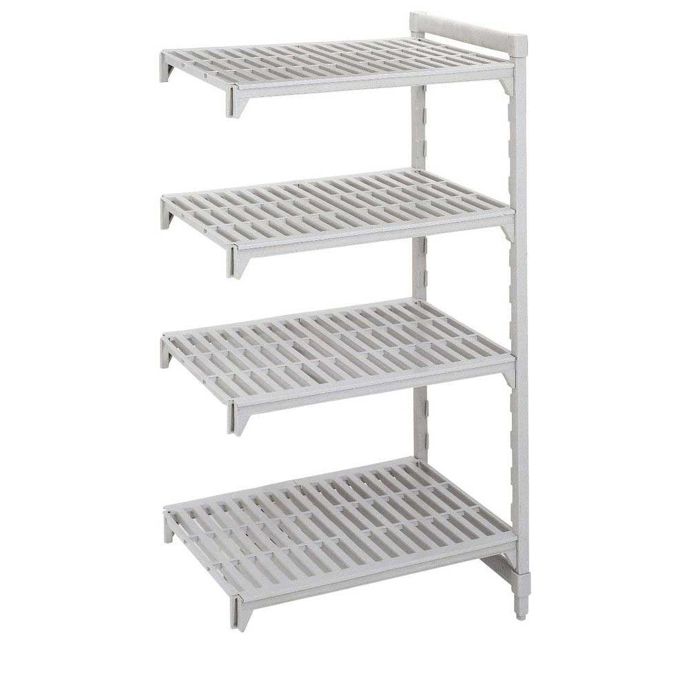 Cambro Camshelving Premium Speckled Gray 4 Vented Shelf Stationary Add On Unit, 21 x 24 x 72 inch