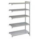 Cambro Camshelving Premium Speckled Gray 4 Vented and 1 Solid Shelf Stationary Add On Unit, 24 x 60 x 84 inch