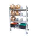 Cambro Camshelving Premium Speckled Gray 4 Solid Shelves Mobile Flex Station with Divider Panels, 24 x 48 x 75 inch