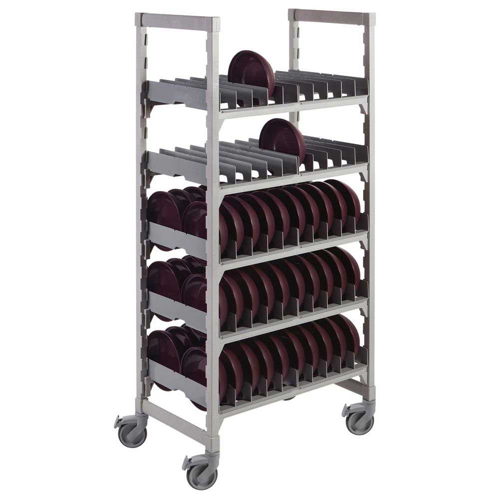 Cambro Camshelving Premium Speckled Gray Mobile Dome Drying And Storage Rack, 24 X 36 X 75 Inch