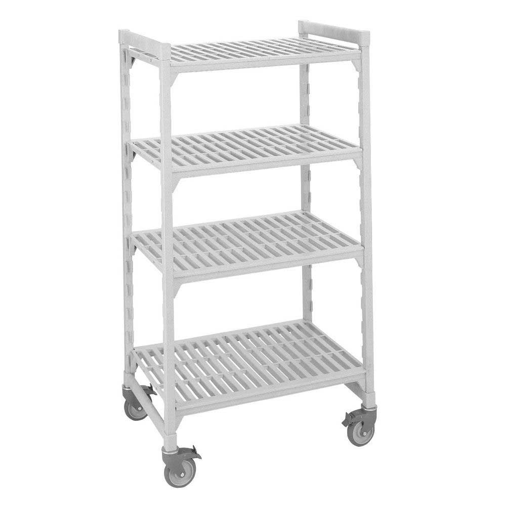 Cambro Camshelving Premium Speckled Gray Polypropylene 4 Vented Shelf Mobile Starter Unit, 24 X 42 X 75 Inch