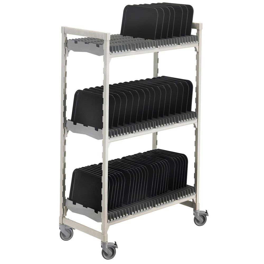 Cambro Camshelving Premium Speckled Gray Mobile Vertical Drying and Storage Rack, 24 x 48 x 75 inch