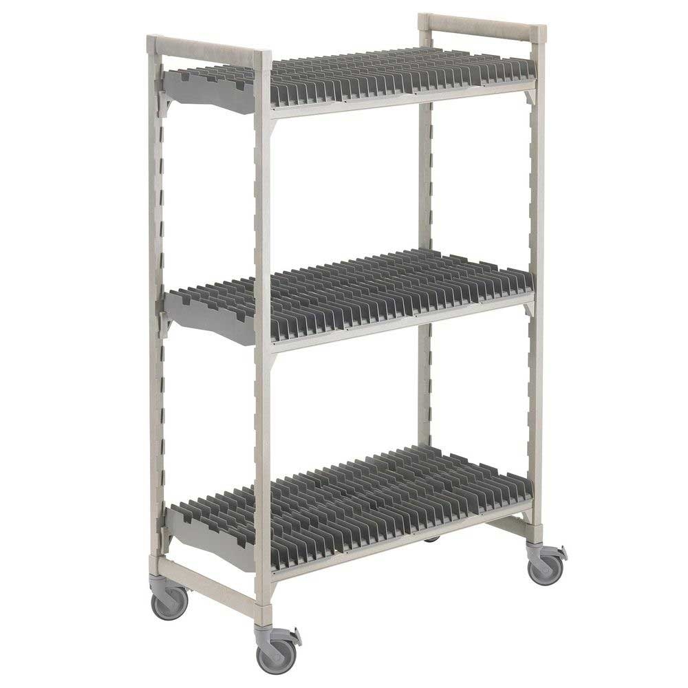 Cambro Camshelving Premium Speckled Gray Mobile Vertical Drying and Storage Rack, 24 x 48 x 75 inch
