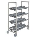 Cambro Camshelving Premium Speckled Gray Mobile Angled Drying and Storage Rack, 24 x 48 x 75 inch