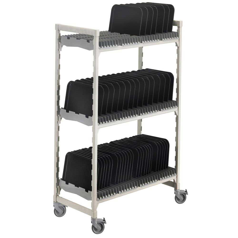 Cambro Camshelving Premium Speckled Gray Mobile Vertical Drying And Storage Rack Cart, 24 X 60 X 75 Inch