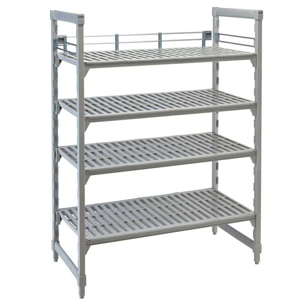 Cambro Camshelving Premium Soft Gray Three-Quarter Shelf Rail Kit, 14 x 48 inch