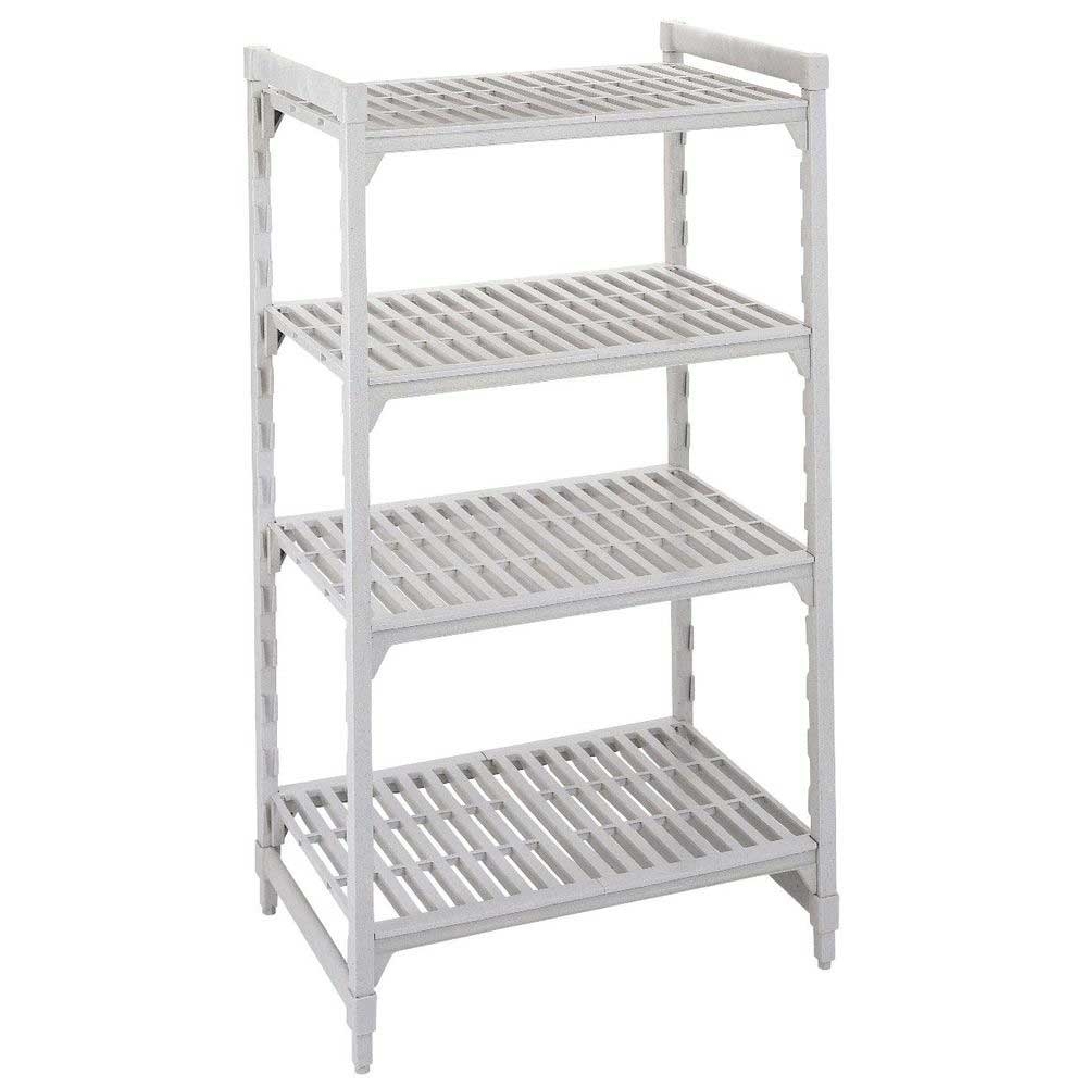 Cambro Camshelving Premium Speckled Gray 4 Vented Shelf Stationary Starter Unit, 18 x 24 x 84 inch